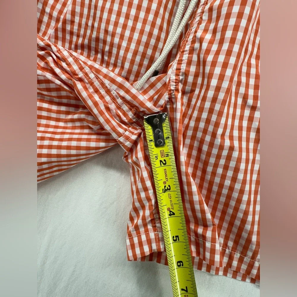 Polo Ralph Lauren Swim Shorts Mens XL Orange White Gingham‎ Check Mesh Lined